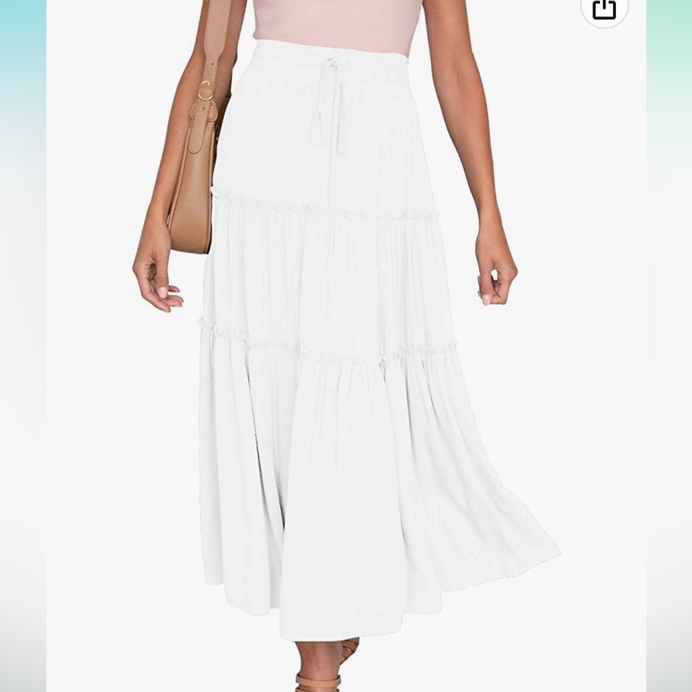 White Tiered Maxi Skirt
